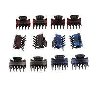 12 mini artigli per capelli in resina con clip in plastica, accessori sfumati