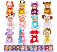 12 mini bambole rinate, varie costellazioni, mini bambola con vestiti, lavabili, set di mini bambole per rinascita del sonno, realistiche e mobili, per bambini, ragazzi e ragazze, regalo