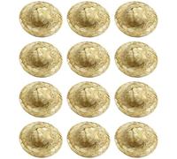12 mini cappelli di paglia per artigianato, 4.3 in / 11 cm, cappelli beige per bambole, cappelli di paglia in miniatura fatti a mano, tessitura rustica per artigianato fai da te, decorazioni per