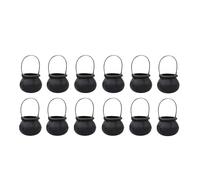 12 mini ciotole in plastica per calderone con manico, per Halloween, streghe, caramelle, per bambini, colore nero, portatile, per bomboniere, dolcetto o scherzetto, decorazione da tavolo di Halloween