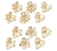 12 mini fermagli per capelli dorati, piccoli fermagli per capelli dorati, mini fermagli per capelli sottili e spessi, carini fermagli a forma di fiore in metallo dorato, forcina per capelli a forte