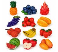12 mini figure di frutta in resina piccola figura frutta artificiale decorazione piccoli modelli di frutta artificiale per mini scena cucina torta giardino fatato decorazione casa delle bambole