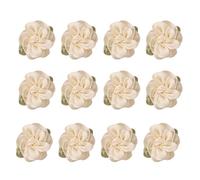 12 mini forcine per capelli al gelsomino con fiori artificiali, vintage, accessori per capelli da sposa (beige)