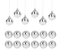 12 mini sfere da discoteca, orecchini decorativi a sfera da discoteca, a specchio, per bambini, piccole sfere, portachiavi per feste (2 cm)