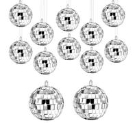 12 mini sfere da discoteca, piccole, da appendere, per feste in casa, matrimoni, albero di Natale e feste di compleanno (2 cm)