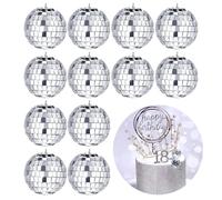 12 mini sfere da discoteca, piccole sfere da discoteca, lucide, decorazione per albero di Natale, matrimonio, festa di compleanno, decorazione effetto luce, piccola sfera da discoteca perfetta per la