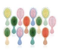 12 mini spazzola per capelli bagnati, per la maggior parte dei tipi di capelli, con nodi facili senza strappi o rotture, multicolore