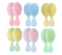12 mini spazzole districanti da viaggio, con scatola di imballaggio, mini spazzola per la maggior parte dei tipi di capelli, per damigelle d'onore, feste, Natale, calze per riempire i capelli bagnati