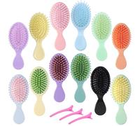 12 mini spazzole districanti da viaggio con squisita confezione, mini spazzole per la maggior parte dei tipi di capelli, per damigelle d'onore, feste, calze di Natale, per riempire i capelli bagnati