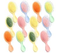 12 mini spazzole per capelli bagnati, piccola spazzola per capelli per borsa, spazzole districanti da viaggio, spazzola per capelli con cuscino d'aria, per bambini, donne, uomini, per calza della