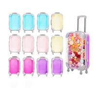 12 mini valigie, beauty case portatile, per viaggi, mini make up, per ciglia, piccola cassa creativa, salvadanaio, 7,5 x 3,5 x 13 - 17,5 cm