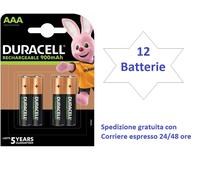 12 MINISTILO AAA RICARICABILI DURACELL 900 mAh duralock PRONTE x USO più potenti