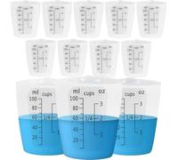 12 misurini in silicone per resina, 100 ml, antiaderenti, neri, misurini in silicone epossidico, riutilizzabili, per resina, stampi, creazione di gioielli, facili da pulire