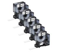 12 mm 5pk compatibile con cartuccia della stampante etichetta D1 45010 45013 45021 funziona con l'etichetta manager 150 200 250(Black on white)