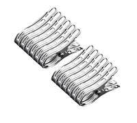 12 Mollette Piccole in Acciaio Inox 9 cm | Clip Antiruggine Extra Resistenti per Teli, Lenzuola, Bucato | Pinze Fermatelo da Esterno e Interno per Spiaggia, Campeggio, Giardino | Art. 72804