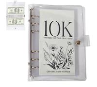 12-Month Envelopes Money Saving Challenge Binder, 12 Month Savings Challenge Binder, Monthly Savings Challenge Envelopes, 2.5k 5k 10k Dollars Cash Savings Loose Leaf for Adults Kids (10k)