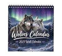12 Monthly Wolf Theme Agenda Planner - 2027 Wall Calendar
