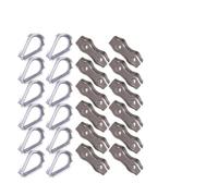12 morsetti per funi metalliche duplex e kit di ditali, clip per cavi in acciaio inossidabile 304 per fissaggio sicuro di corde e fili in marina, edilizia, applicazioni di linea di lavaggio (M5)