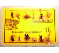 12 mosche artificiali galleggianti pesca a mosca trota lago torrente fiume tp
