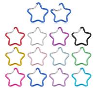 12 moschettoni colorati a forma di stella, in alluminio, a forma di stella, per viaggi, campeggio, pesca, escursionismo, 4,1 x 4,1 cm