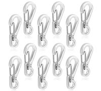 12 moschettoni piccoli 2,4 cm mini moschettone in acciaio inox moschettone portachiavi piccolo argento portachiavi con chiusura a scatto chiave per campeggio viaggio zaino cintura