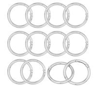 12 moschettoni rotondi da 49 mm, molto robusti, in lega di zinco, grandi moschettoni, rotondi, per portachiavi, gioielli, fai da te
