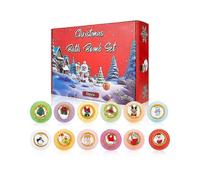 12 Natural Handmade Bath Balls Gift Set, Bubble Bath Balls - Perfect Self-Care Relaxing Spa Gift for Women