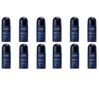 (12) Nivea Deep 48h Deodorante Antitraspirante Roll On Uomo 12x 50ml VENDITOR...