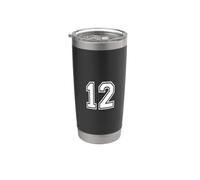12 Numero Dodici Team Sports Graphic Design Varsity Matching Bicchiere termico in acciaio inox doppia parete
