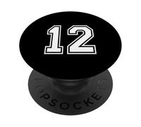 12 Numero Dodici Team Sports Graphic Design Varsity Matching PopSockets PopGrip Adesivo