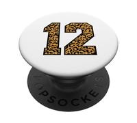 12 Numero Leopard Dodici Sport di squadra Varsity Matching PopSockets PopGrip Adesivo