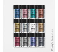 12 NYX Glitter Polvere Viso & Corpo Pigmento " 12 Colore Set Completo " Joy's