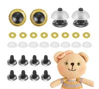 12 Occhi Sicurezza Luccicanti, 25mm Occhi 3D per Bambole, per Crochet Oro