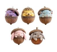 12 ornamenti a ghianda a forma di animali della foresta, accoglienti ornamenti natalizi per albero di Natale, pigna, decorazione per animali, scoiattolo, ornamento da appendere per la casa (5 pezzi B)