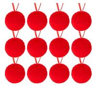 12 ornamenti stravaganti a forma di palla di peluche, perfetta aggiunta alla decorazione dell'albero di Natale e alle celebrazioni per tutto l'anno (rosso)
