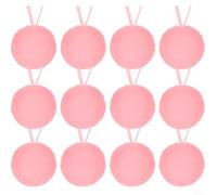 12 ornamenti stravaganti a forma di palla di peluche, perfetta aggiunta alla decorazione dell'albero di Natale e alle celebrazioni tutto l'anno (rosa)