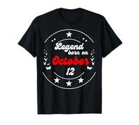 12 ottobre Birthday Legend Man Boy dal 12 ottobre Maglietta