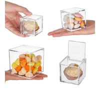 12 Pacchetti Scatole Stoccaggio In Plastica Trasparente Per Biscotti Caramelle Contenitori Cubo Quadrati Multiuso Container Imballaggi Regalo Creativo Cassetta Le Caramelle