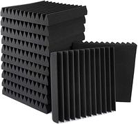12 Pack 30 x 30 x 2.5 cm Acoustic Panels Studio Soundproofing Foam Wedge Tiles-Black