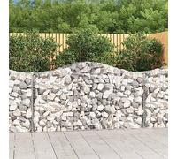 12 Pack Arc Gabion Baskets 200x50x100/120 cm Galvanized Steel for Garden Decoration, Windbreak & Noise Reduction, Heavy Duty Rustproof Wire Mesh with Reinforced Hooks for Patio & Yard Landscaping