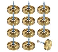 12-Pack Coperchi Per Viti, 1" Dia Coperchi Decorativi Per Specchio [Tono Oro]