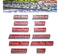 12 Pack of Magnetic Toolbox Labels - 12/24/36Pcs Toolbox Labels Magnetic, Reusable General Tool Box, Easy to Stick and Remove (Red,12Pcs)