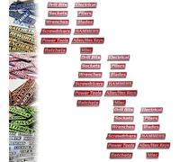 12 Pack of Magnetic Toolbox Labels - 12/24/36Pcs Toolbox Labels Magnetic, Reusable General Tool Box, Easy to Stick and Remove (Red,36Pcs)