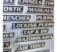 12 Pack of Magnetic Toolbox Labels, 12 PCS 3D Printed Toolbox Drawer Tags Magnetic Tool Box Labels, Multipurpose Tool boxs Tag, Easy to Stick and Remove (Black)