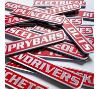 12 Pack of Magnetic Toolbox Labels, 12 PCS 3D Printed Toolbox Drawer Tags Magnetic Tool Box Labels, Multipurpose Tool boxs Tag, Easy to Stick and Remove (Red)