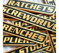 12 Pack of Magnetic Toolbox Labels, 12 PCS 3D Printed Toolbox Drawer Tags Magnetic Tool Box Labels, Multipurpose Tool boxs Tag, Easy to Stick and Remove (Orange)