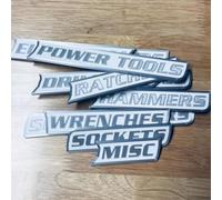 12 Pack of Magnetic Toolbox Labels, 3D-Printed for Easy Identification, Strong & Reusable Waterproof Labels for Tool Organization on Garage, Shop, Tool Chests, Drawers & Cabinets(White)