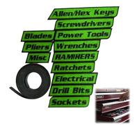 12 Pack of Magnetic Toolbox Labels,3D Printed Personalized Tool Box Drawer Tags,Reusable Steel Drawer Labels for Quick Identifying,Organize Workshop Accessories,Easy to Stick and Remove (Green)