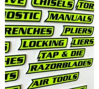 12 Pack of Magnetic Toolbox Labels, Magnetic Tool Box Labels for Drawers & Tool Chests, 3D Magnet Toolbox Label for Garage Organization, Easy Tool Identification & Workspace Setup (Green)