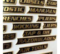 12 Pack of Magnetic Toolbox Labels, Magnetic Tool Box Labels for Drawers & Tool Chests, 3D Magnet Toolbox Label for Garage Organization, Easy Tool Identification & Workspace Setup (Orange)